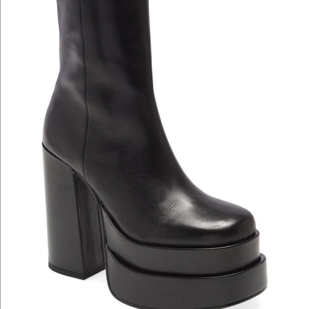 Steve Madden Cobra Black Leather Boots